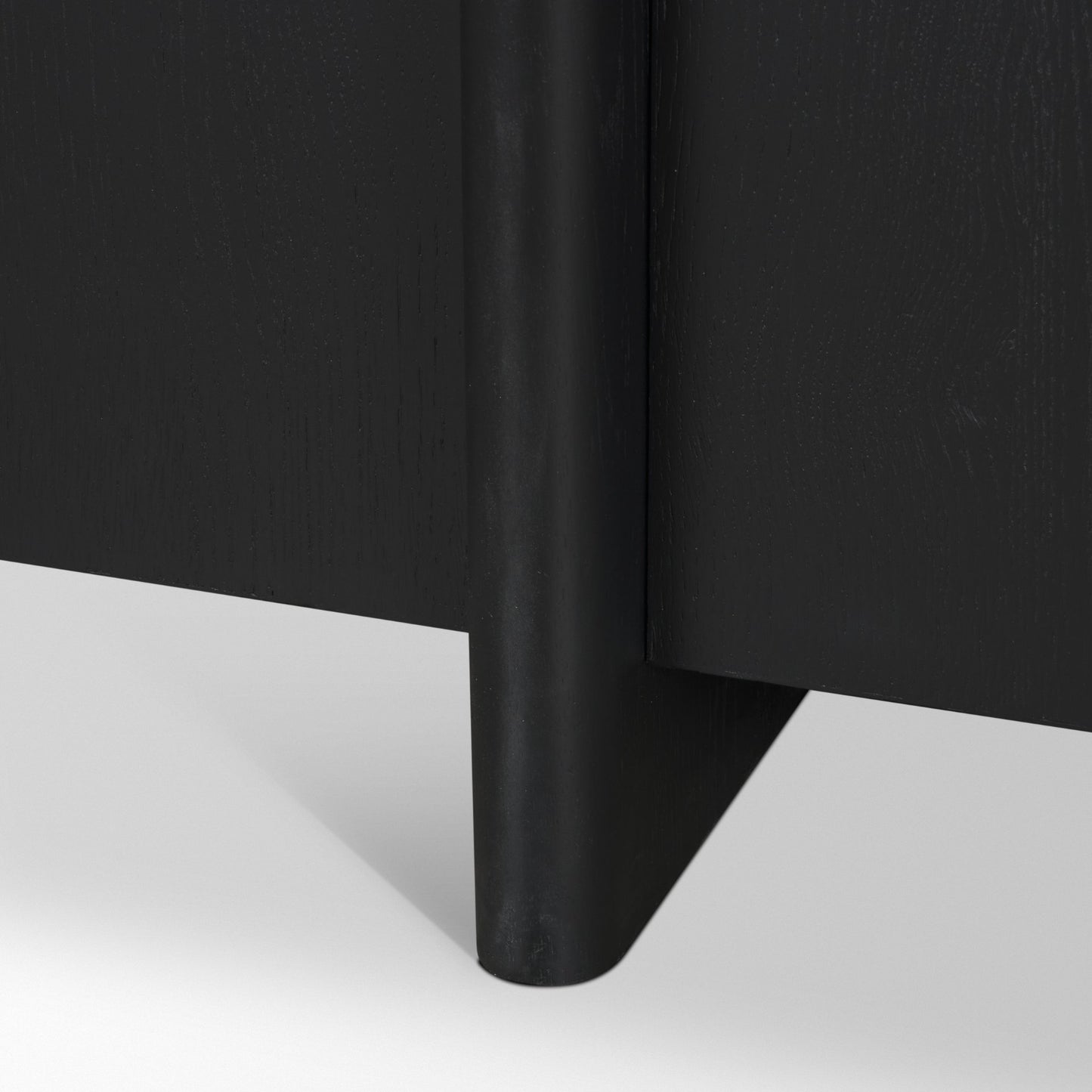 Rowan Sandblasted Black Oak Closed 4‑Door Sideboard