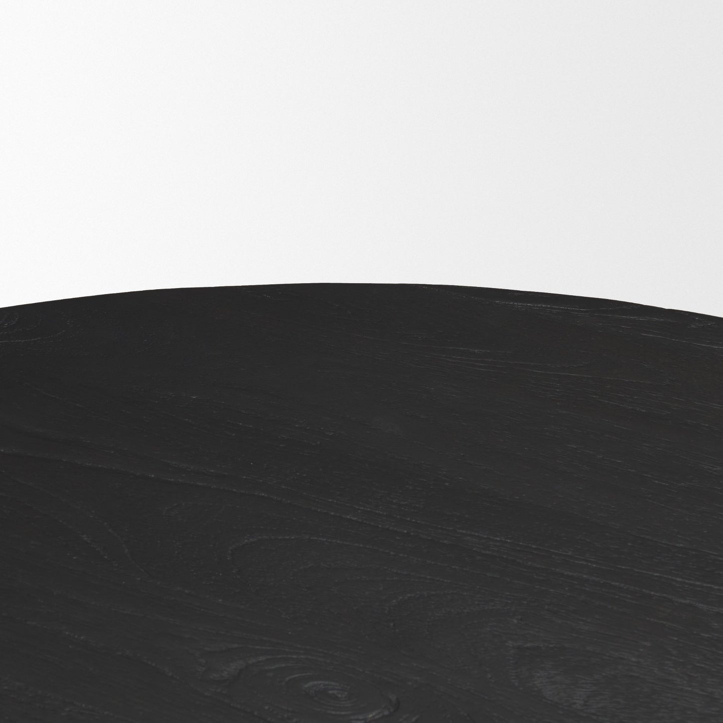 Atlas Black Wood Round Dining Table with Stacked Pedestal