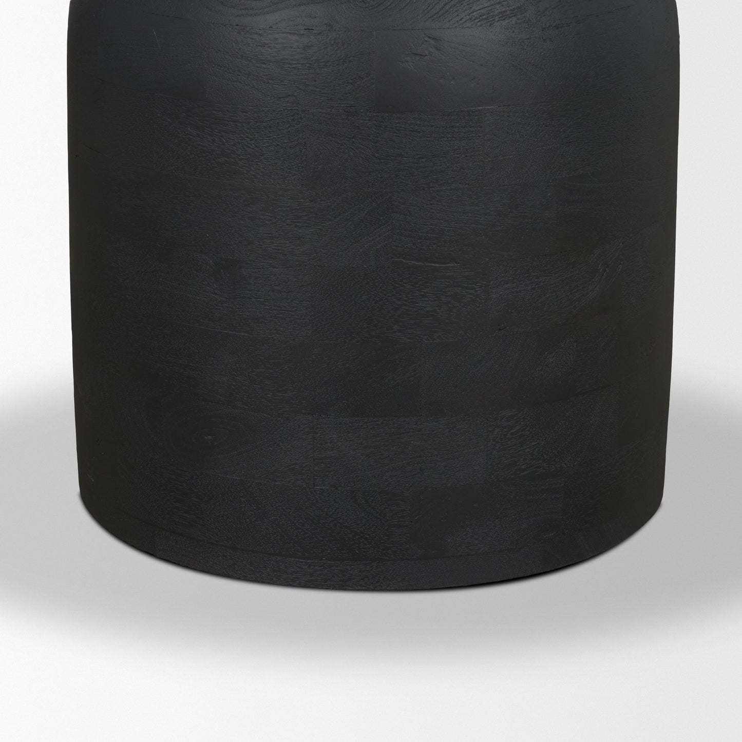 Atlas Black Wood Round Dining Table with Stacked Pedestal
