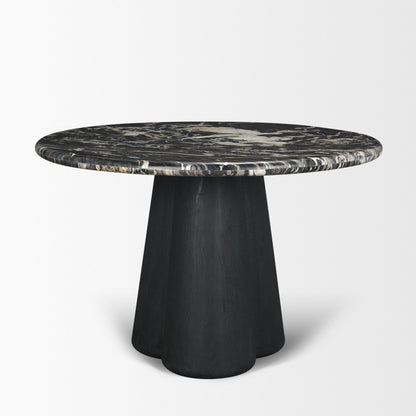 Marilyn 48 Inch Black Forest Marble Round Dining Table