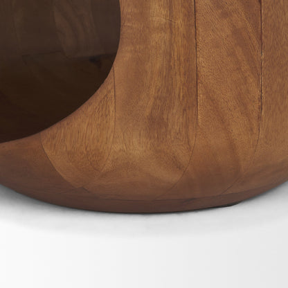 Cove Mid‑Brown Solid Mango Wood Side Table