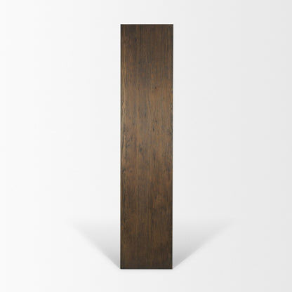 Belford 2‑Door Dark Brown Oak Wood Shelving Unit