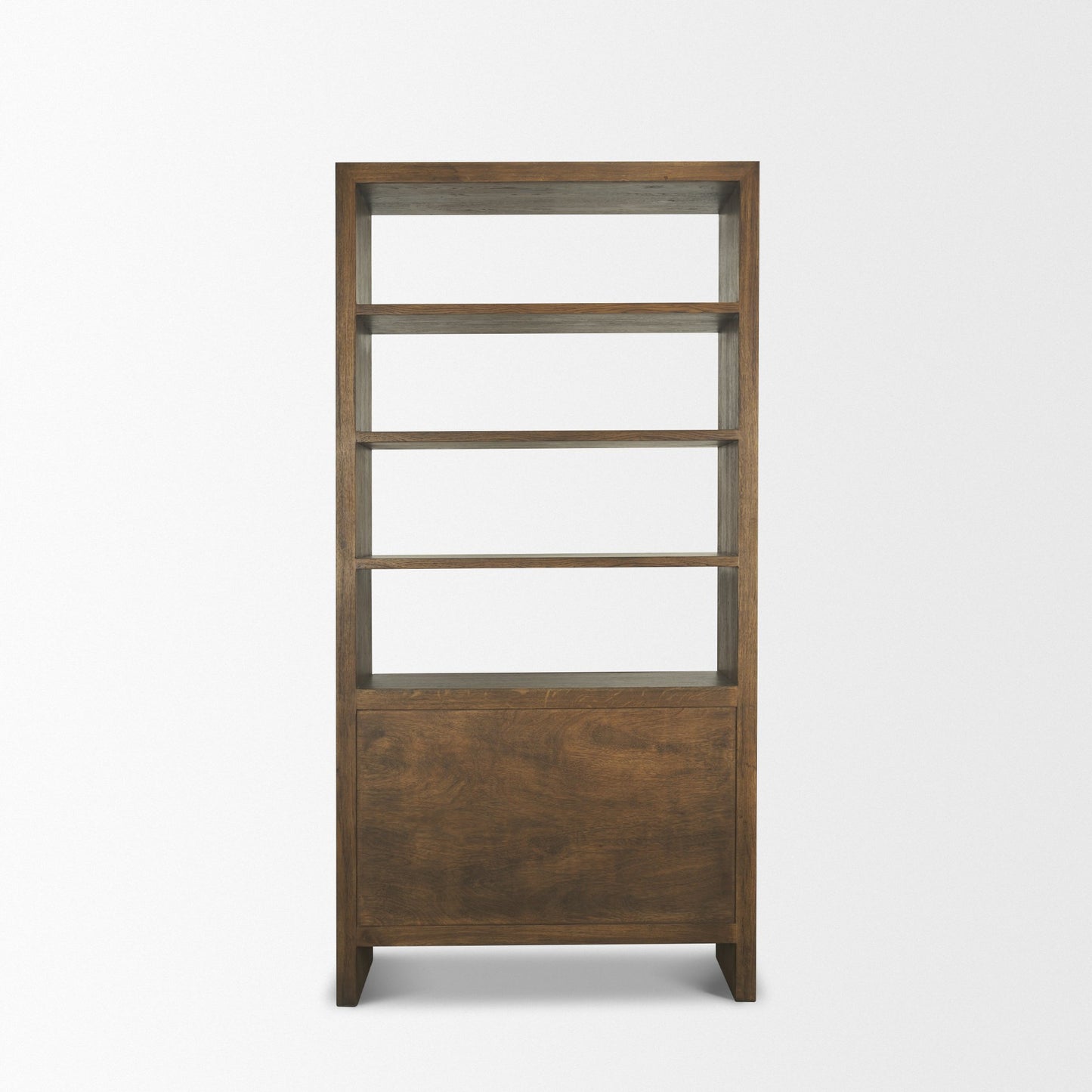 Belford 2‑Door Dark Brown Oak Wood Shelving Unit