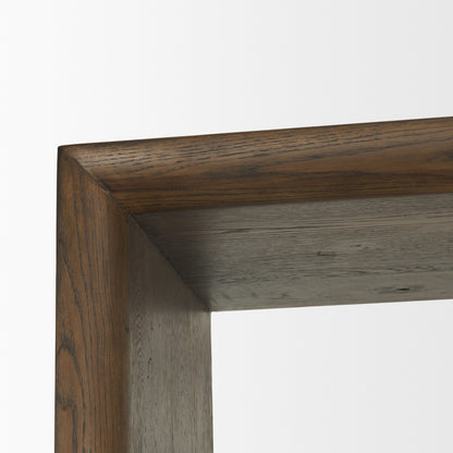 Belford 2‑Door Dark Brown Oak Wood Shelving Unit