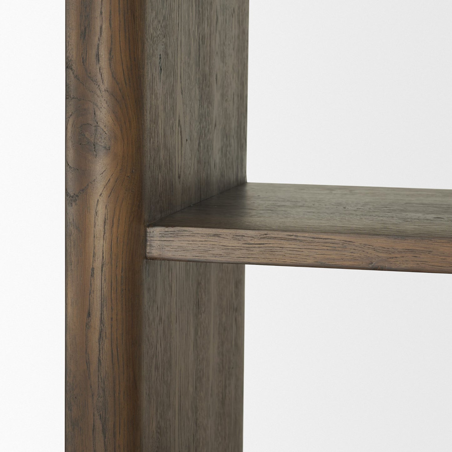 Belford 2‑Door Dark Brown Oak Wood Shelving Unit