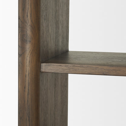 Belford 2‑Door Dark Brown Oak Wood Shelving Unit
