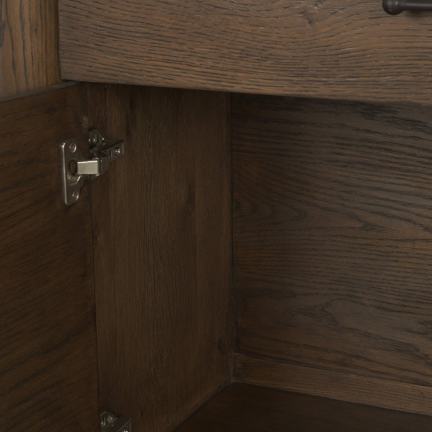 Belford 2‑Door Dark Brown Oak Wood Shelving Unit