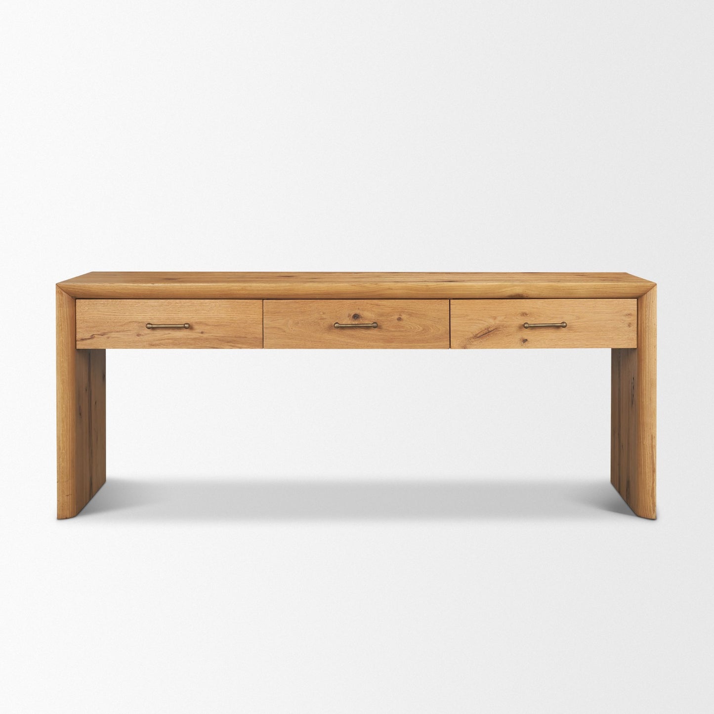 Belford 72 Inch Light Brown Oak Wood Console Table