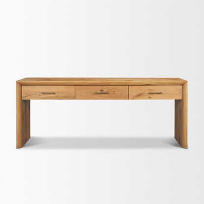 Belford 72 Inch Light Brown Oak Wood Console Table