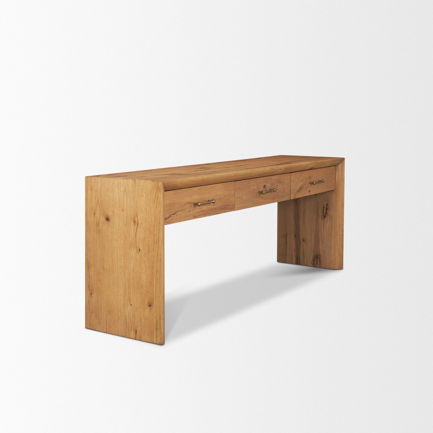 Belford 72 Inch Light Brown Oak Wood Console Table
