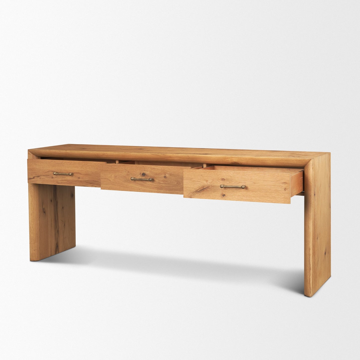 Belford 72 Inch Light Brown Oak Wood Console Table
