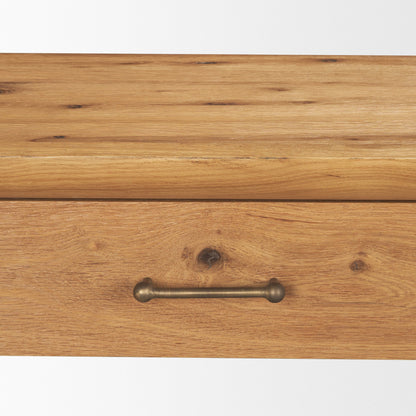 Belford 72 Inch Light Brown Oak Wood Console Table