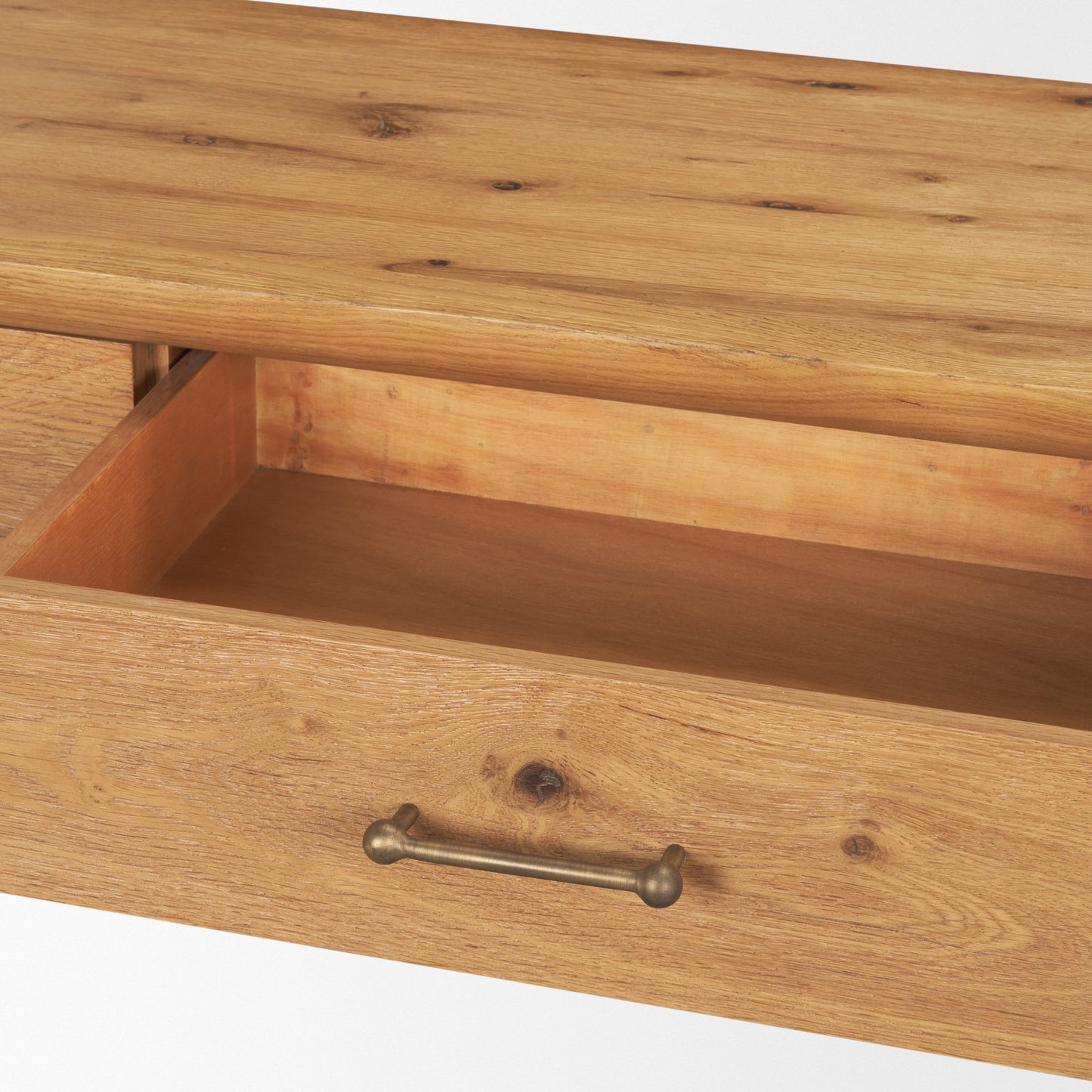 Belford 72 Inch Light Brown Oak Wood Console Table