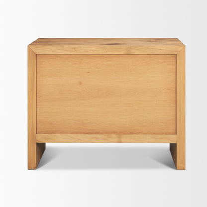 Belford 3‑Drawer Light Brown Oak Wood Nightstand
