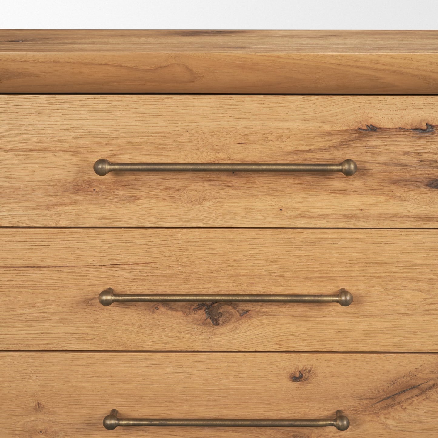 Belford 3‑Drawer Light Brown Oak Wood Nightstand