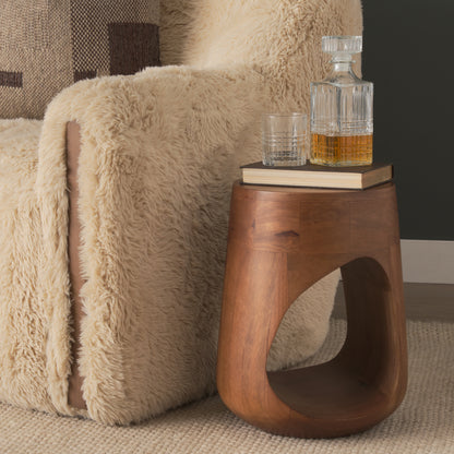 Cove Mid‑Brown Solid Mango Wood Side Table