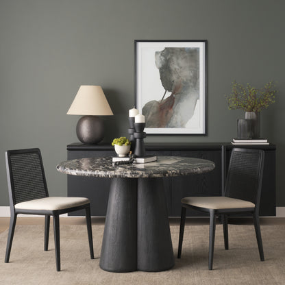 Marilyn 48 Inch Black Forest Marble Round Dining Table
