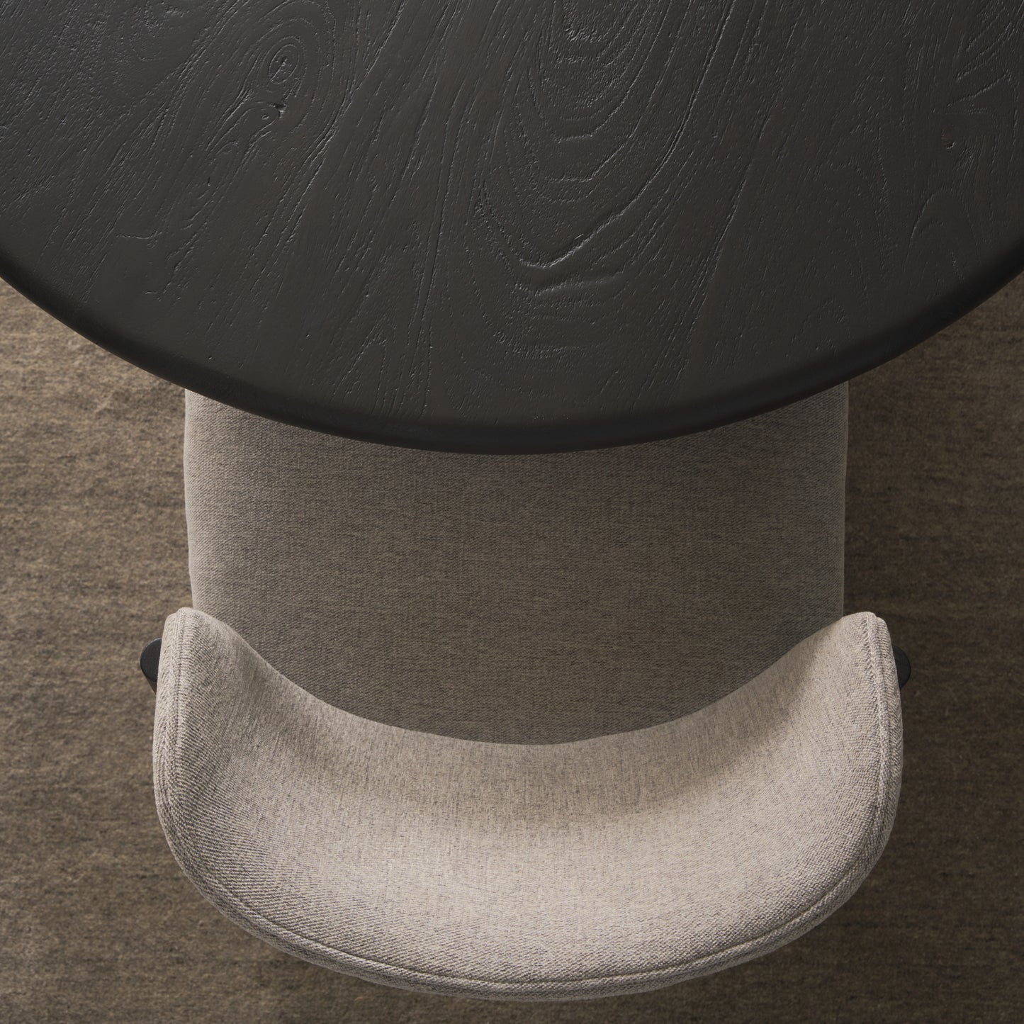 Atlas Black Wood Round Dining Table with Stacked Pedestal