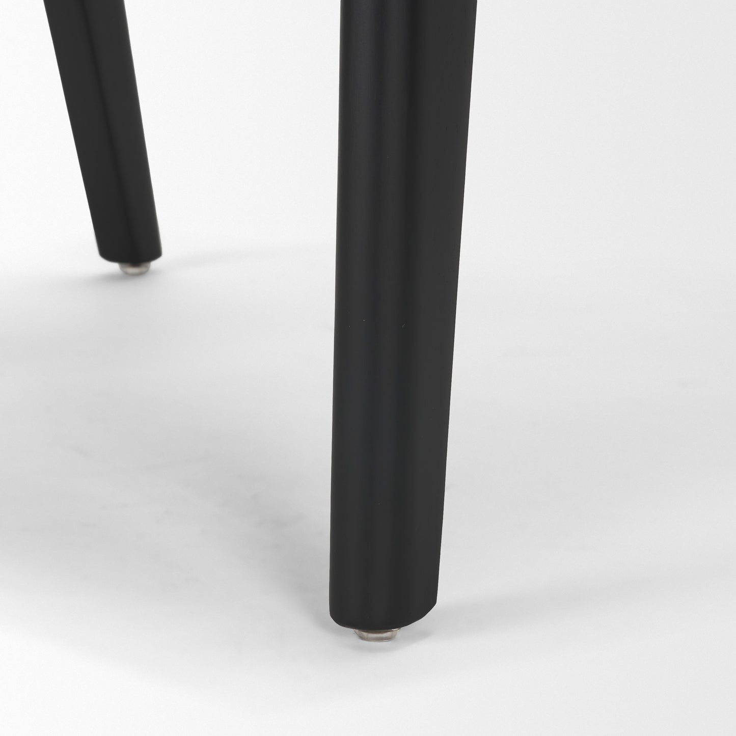 Reid Black Cane and Black Leather Dining Armchair