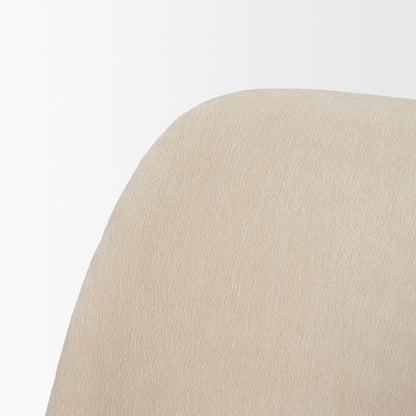 Abbie Curved Back Oatmeal Fabric Dining Side Chair - Set of 2