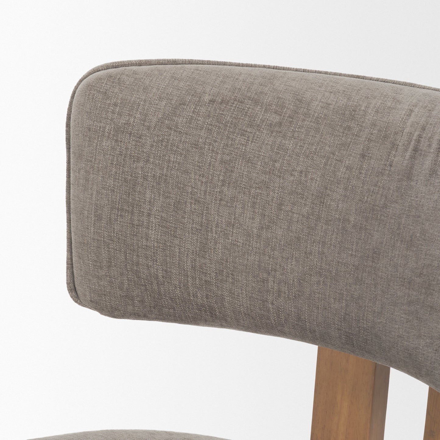 Soho Gray Chenille Curved Open‑Back Dining Side Chair -Set of 2