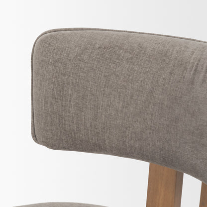 Soho Gray Chenille Curved Open‑Back Dining Side Chair -Set of 2