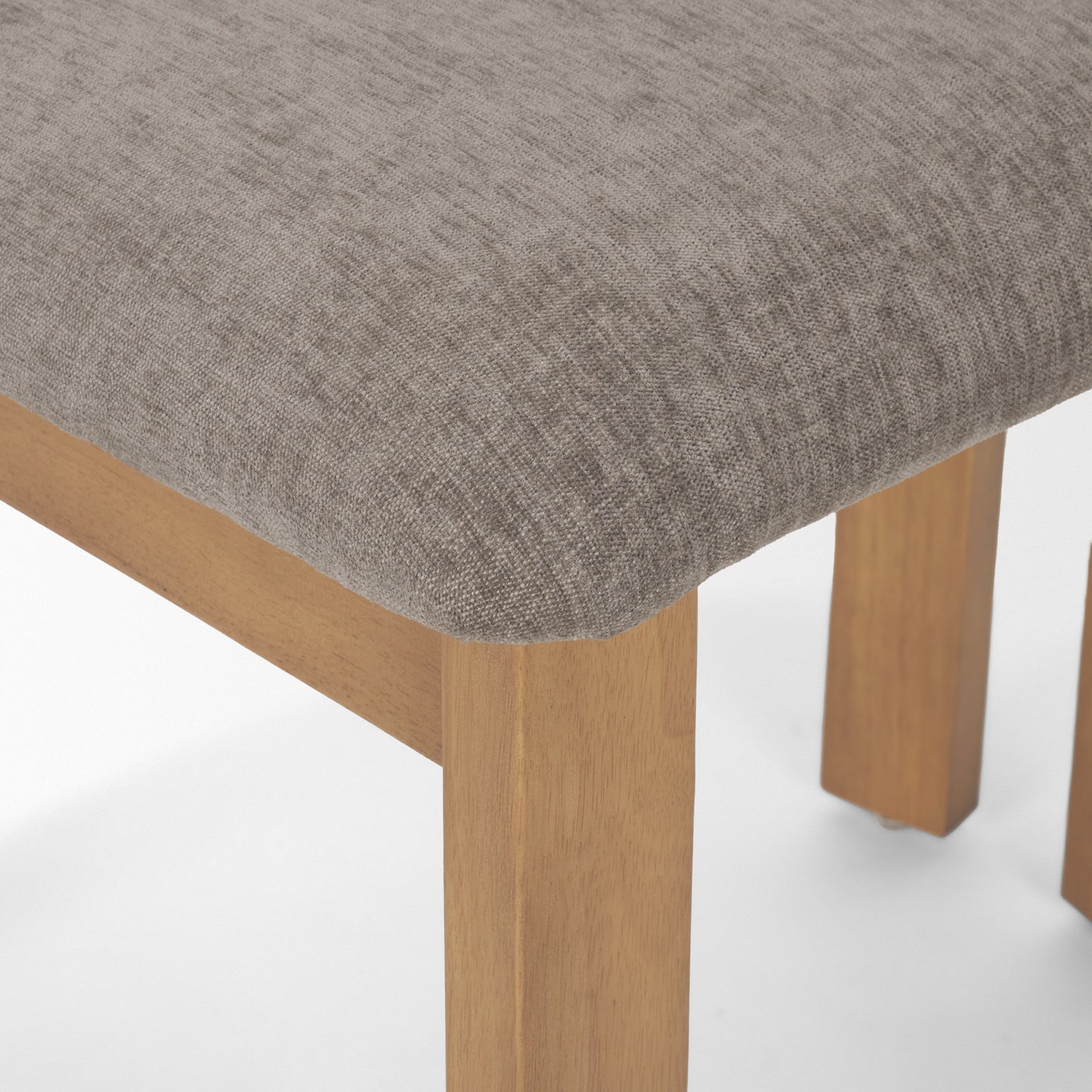 Soho Gray Chenille Curved Open‑Back Dining Side Chair -Set of 2