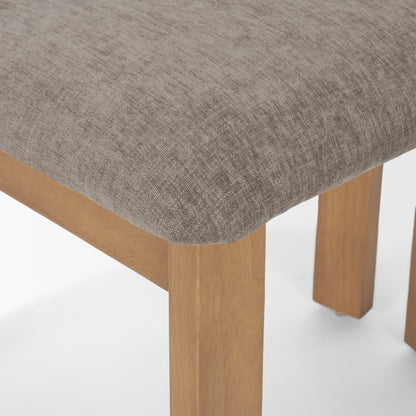 Soho Gray Chenille Curved Open‑Back Dining Side Chair -Set of 2