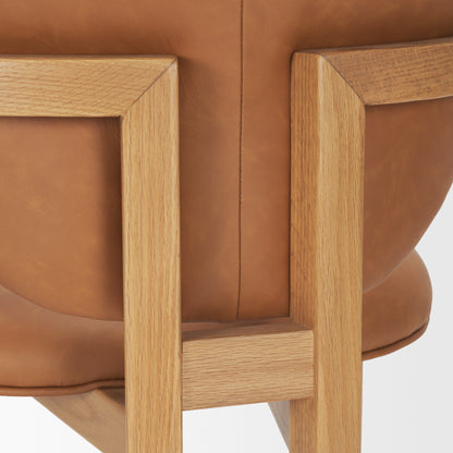 Carlisle Tan Leather Tripod Frame Dining Armchair