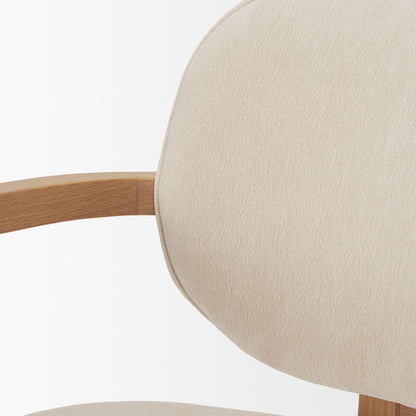 Carlisle Curved Back Cream Chenille Dining Armchair