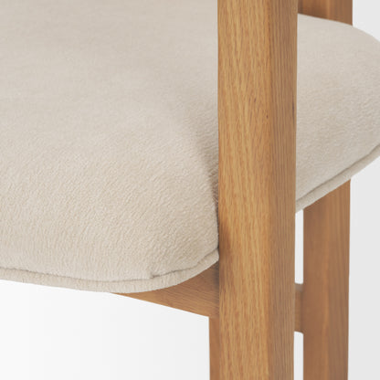 Carlisle Curved Back Cream Chenille Dining Armchair