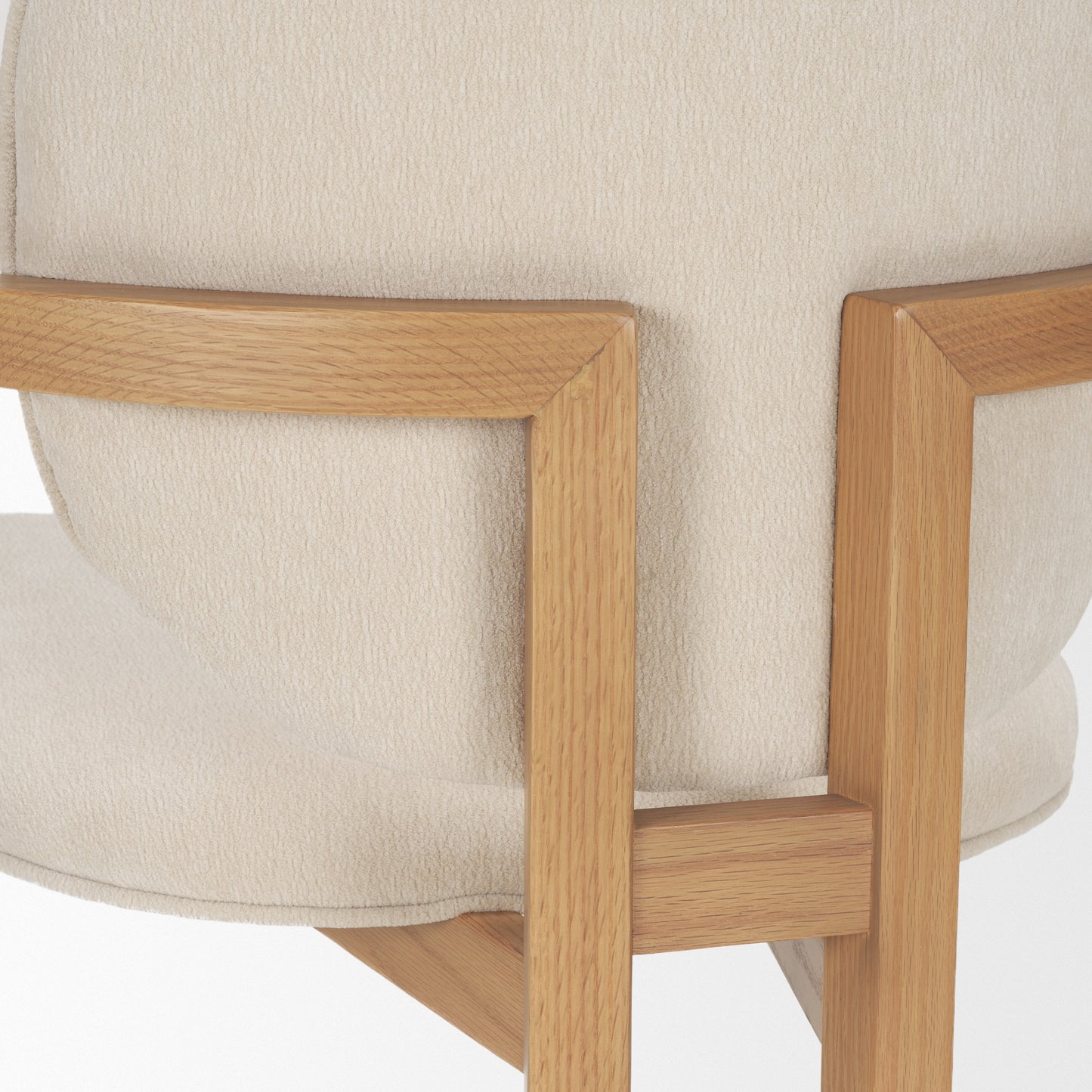 Carlisle Curved Back Cream Chenille Dining Armchair