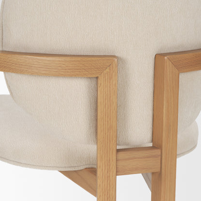 Carlisle Curved Back Cream Chenille Dining Armchair