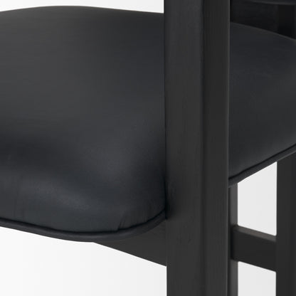 Carlisle Black Leather Tripod Frame Dining Armchair