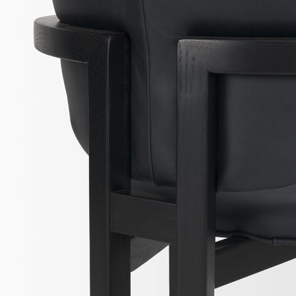 Carlisle Black Leather Tripod Frame Dining Armchair