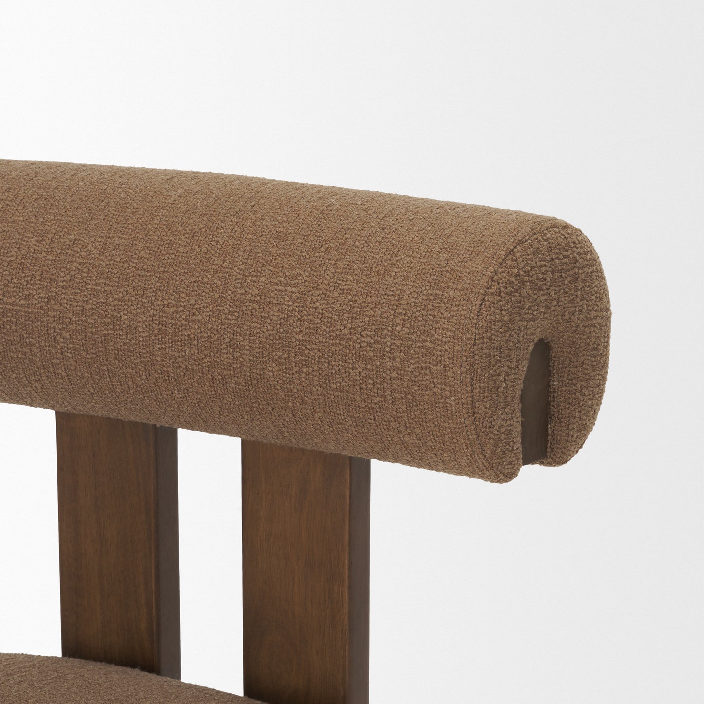 Tribeca Curve Open Back Mocha Fabric Tripod Frame Dining Chair Set of 2