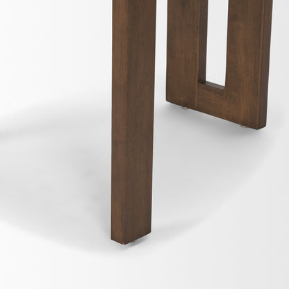 Tribeca Curve Open Back Mocha Fabric Tripod Frame Dining Chair Set of 2