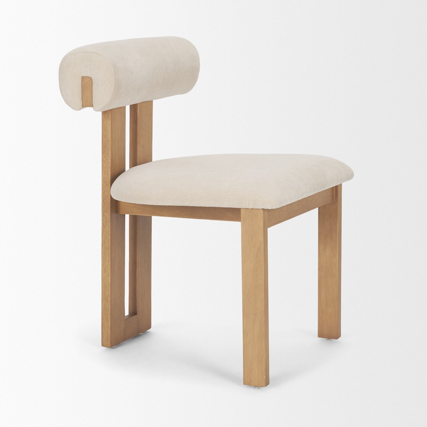 Tribeca Curve Open Back Cream Chenille Dining Chair Set of 2