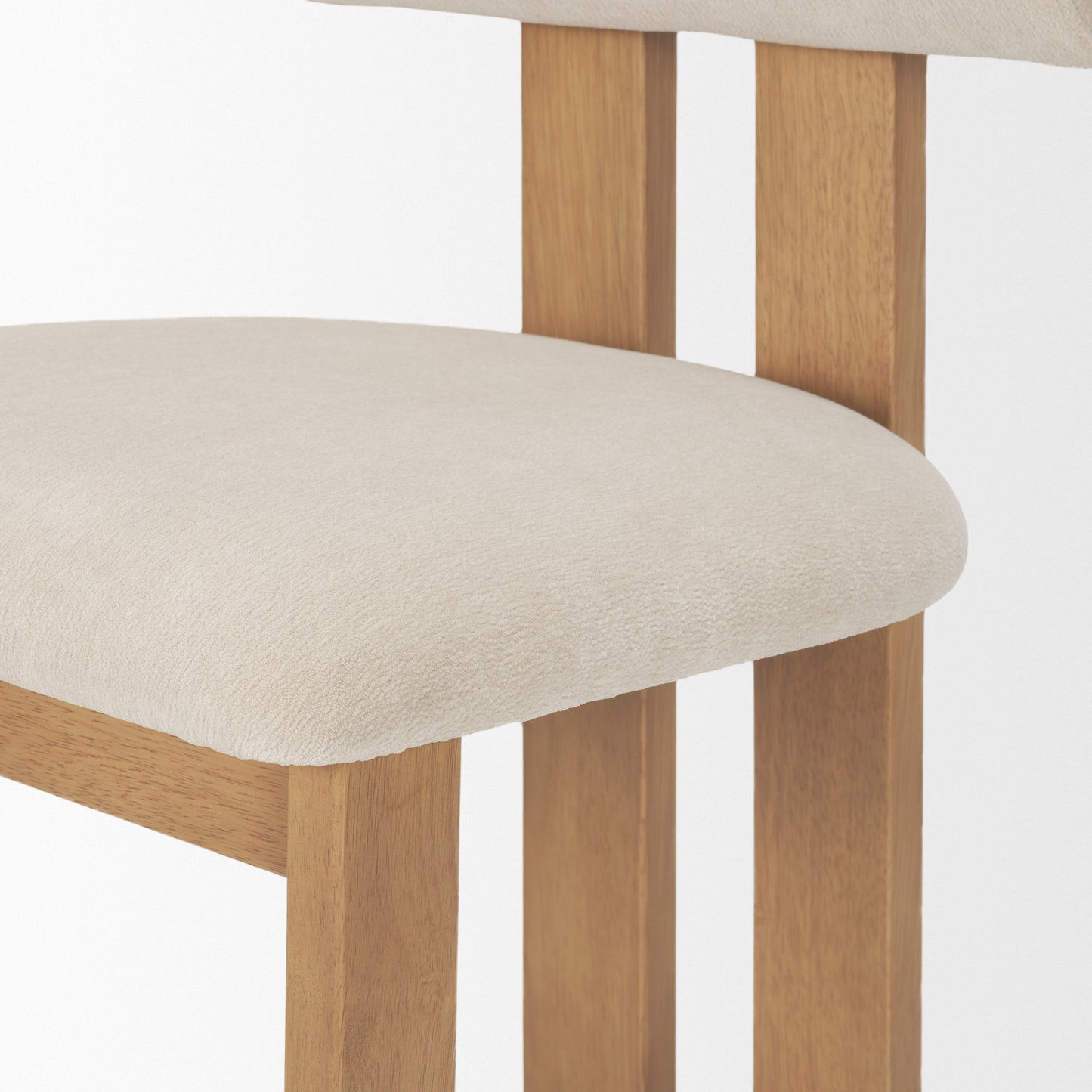 Tribeca Curve Open Back Cream Chenille Dining Chair Set of 2