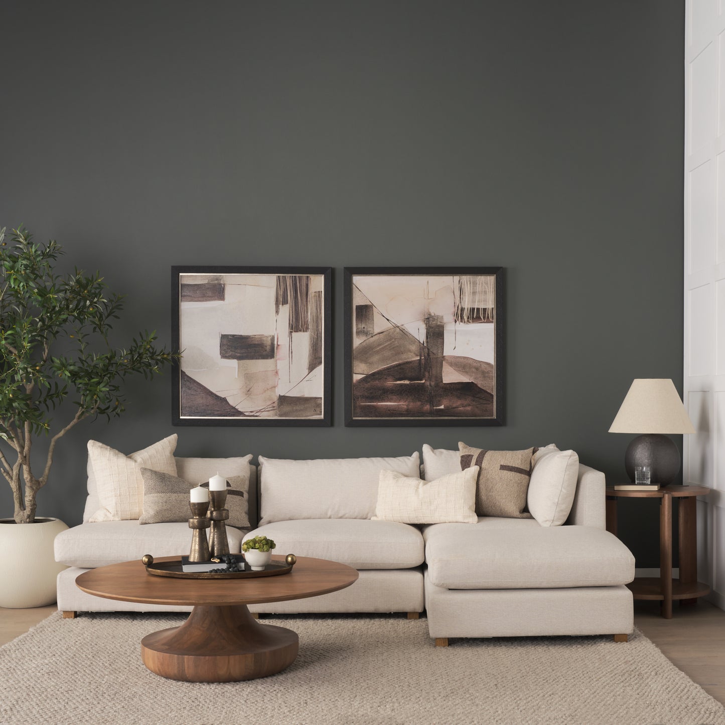 Hisako Mid Brown Open Round Accent Table
