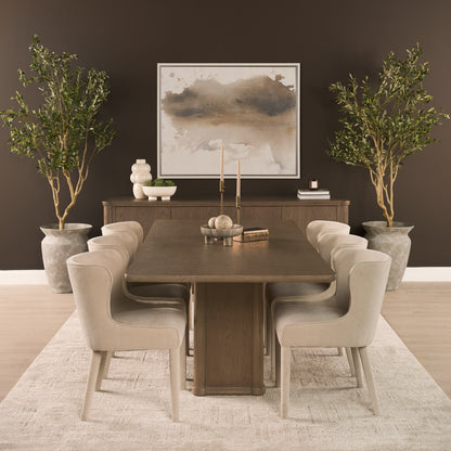 Nolan Armless Cream Chenille Wingback Dining Chair Set of 2