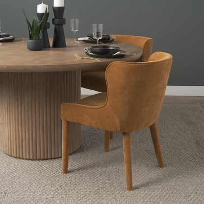 Nolan Rust Chenille Slope Dining Chair -Set of 2