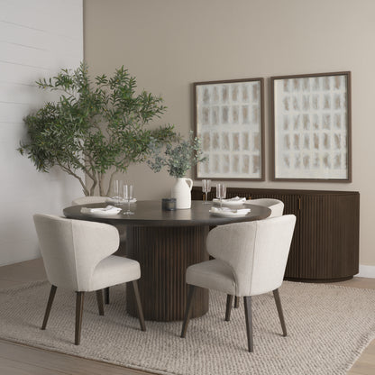 Terra Fluted Dining Table with Niles Chairs and Terra Sideboard