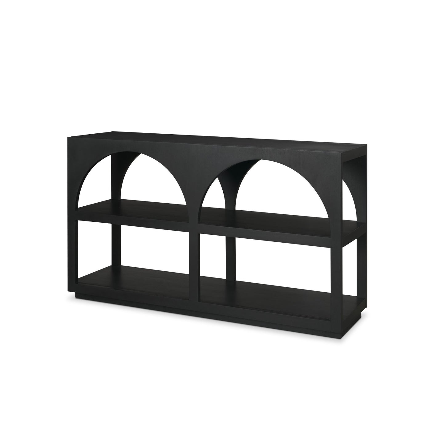 Bela 54 Inch Matte Black Solid Wood Arched Console Table