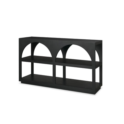 Bela 54 Inch Matte Black Solid Wood Arched Console Table