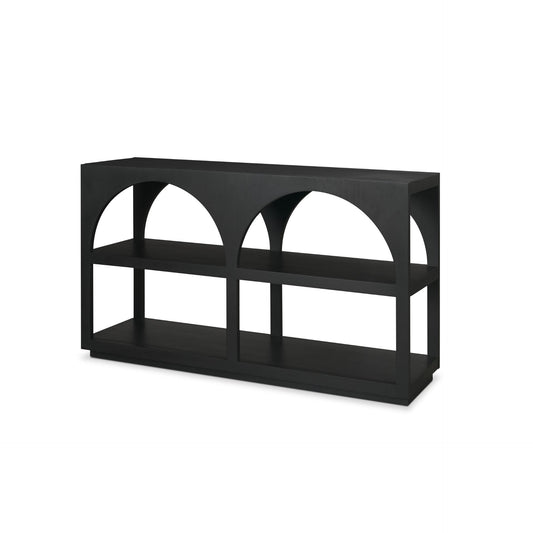 Bela 54 Inch Matte Black Solid Wood Arched Console Table
