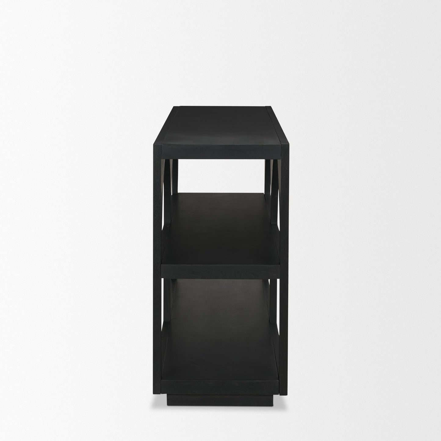 Bela 54 Inch Matte Black Solid Wood Arched Console Table