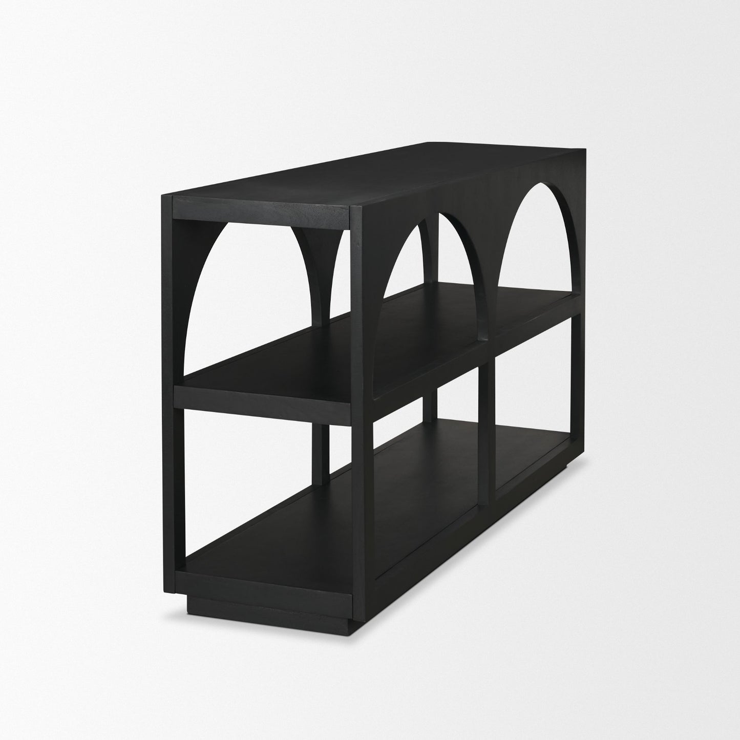 Bela 54 Inch Matte Black Solid Wood Arched Console Table