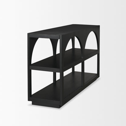 Bela 54 Inch Matte Black Solid Wood Arched Console Table