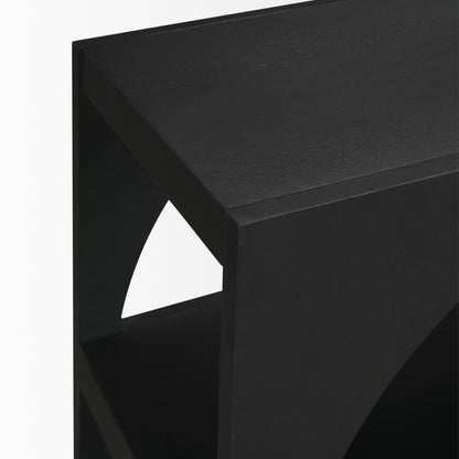 Bela 54 Inch Matte Black Solid Wood Arched Console Table